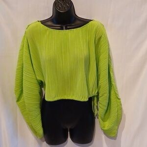 Future Collective Neon Green Plisse Croissant Top | Size small | Karefa-Johnson